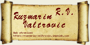 Ruzmarin Valtrović vizit kartica